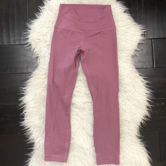 Lululemon Align Ribbed High-Rise Crop 23" Velvet Dust Women's Size 4 - Picture 2 of 5